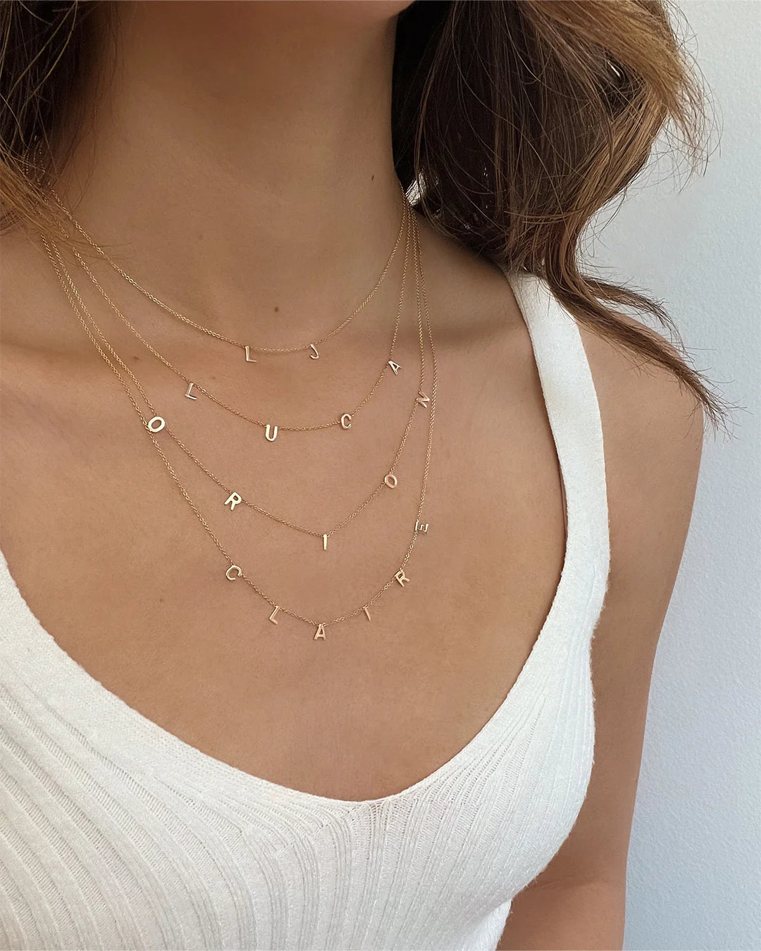 Mini Spaced Initial Necklace