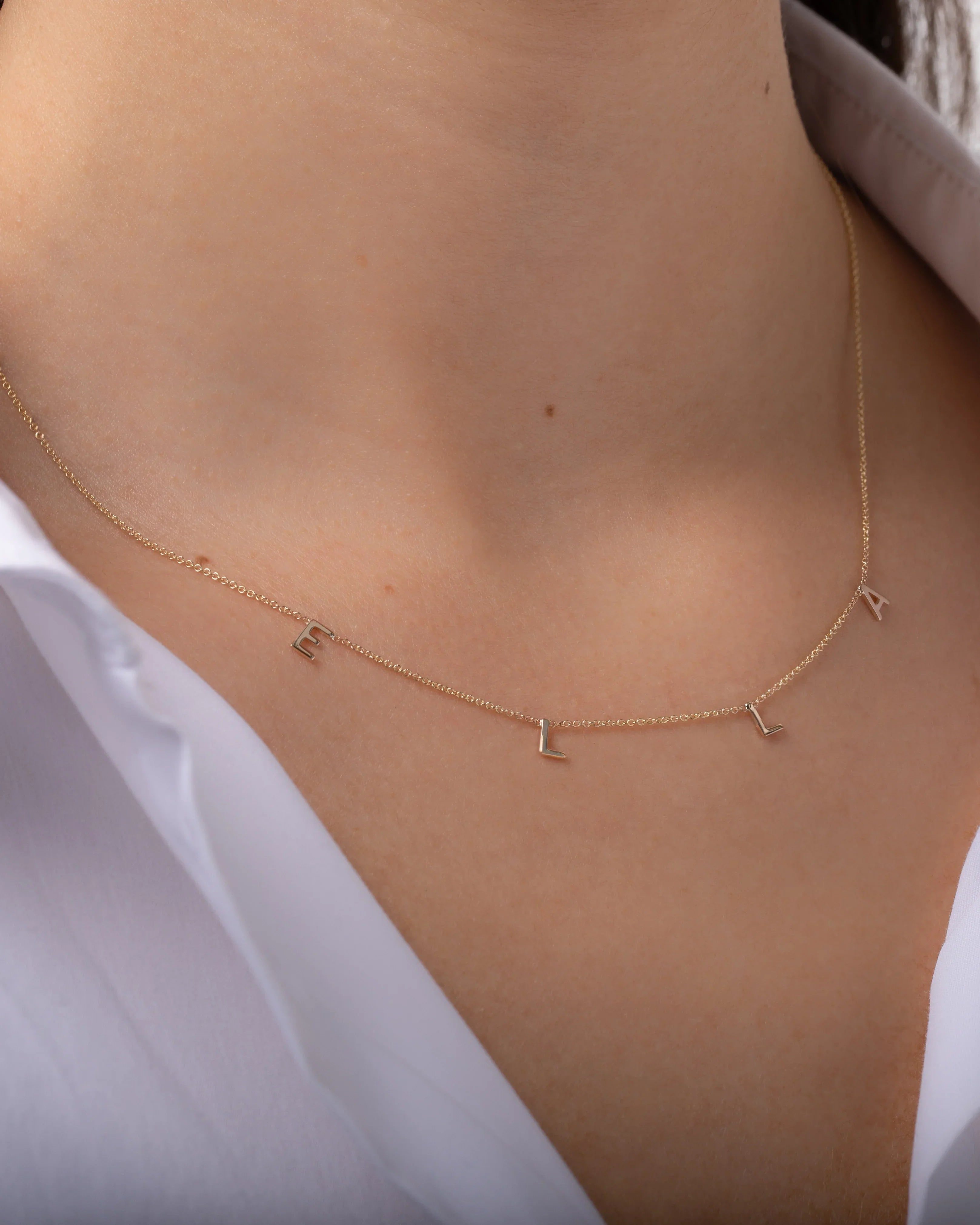 Mini Spaced Initial Necklace