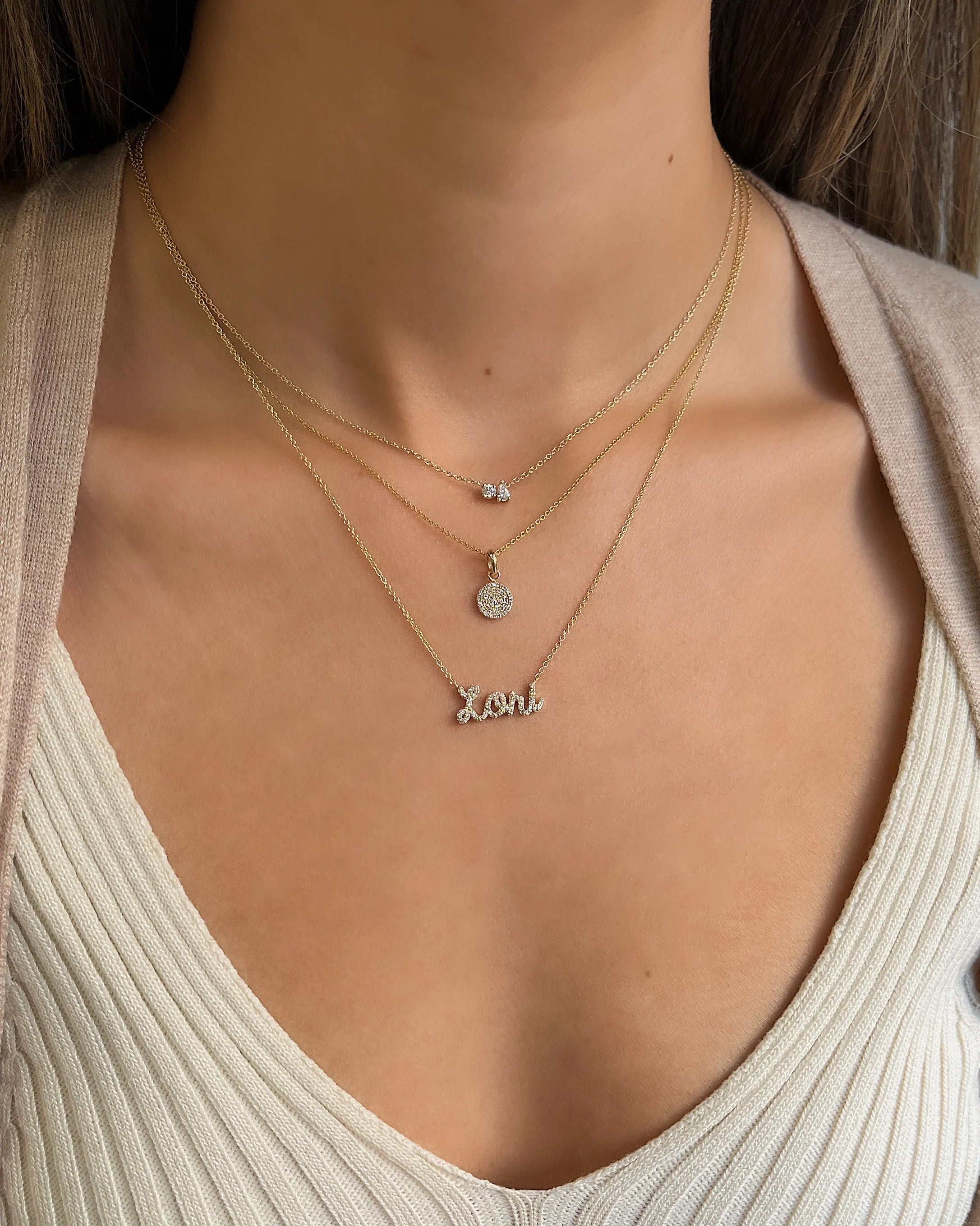 Diamond Script Name Necklace