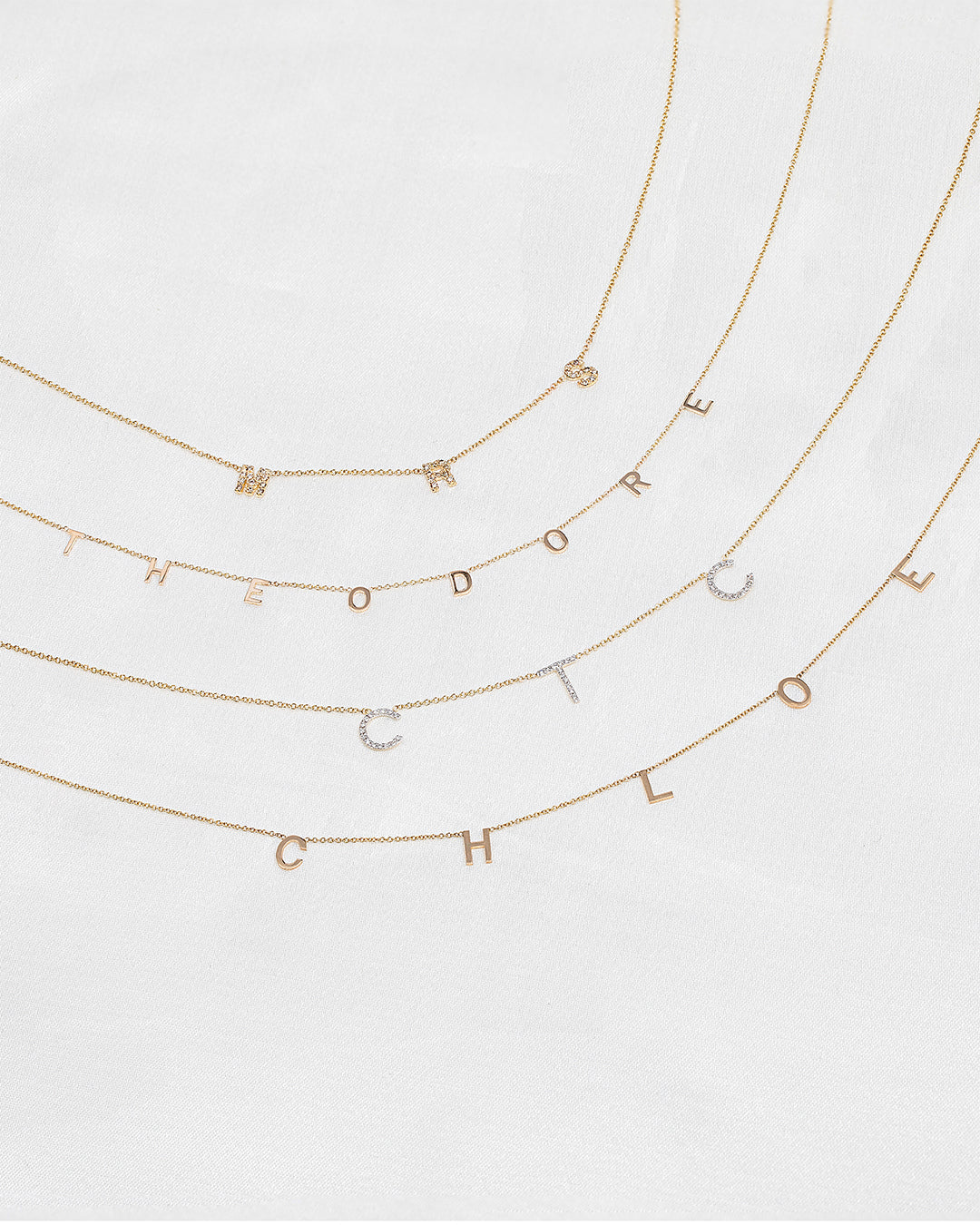 Mini Spaced Initial Necklace