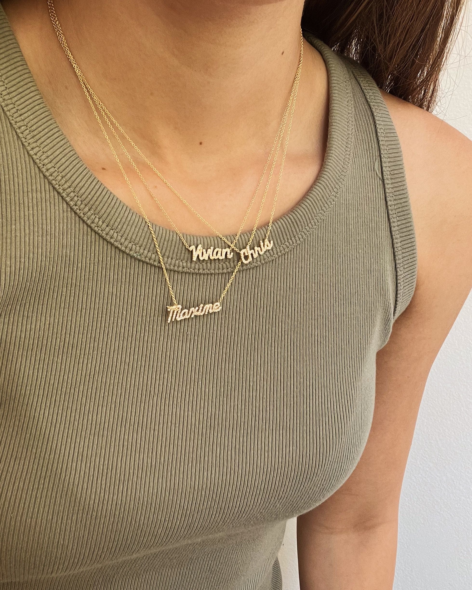 Diamond Script Name Necklace