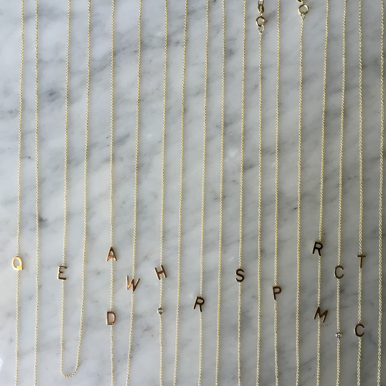 Asymmetrical S Initial Necklace