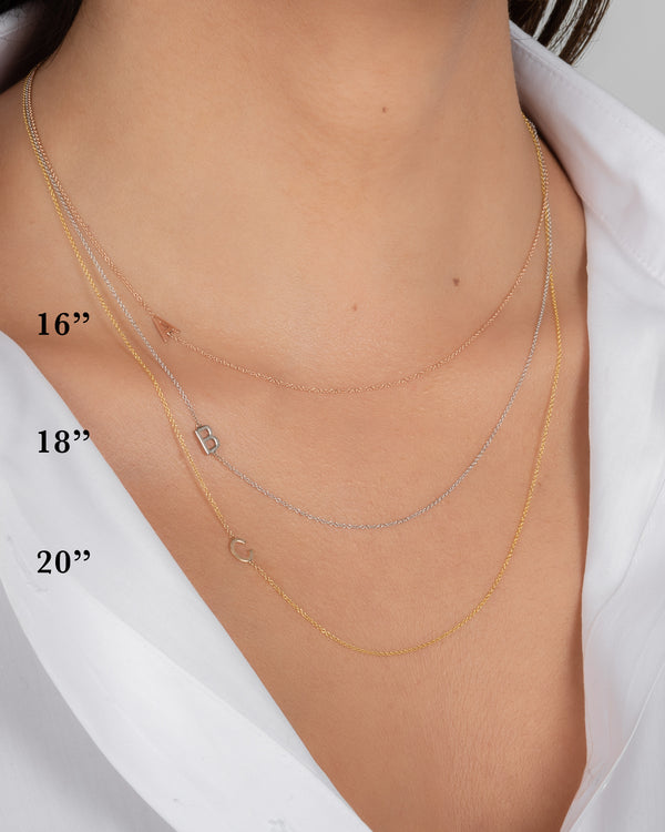 Asymmetrical S Initial Necklace