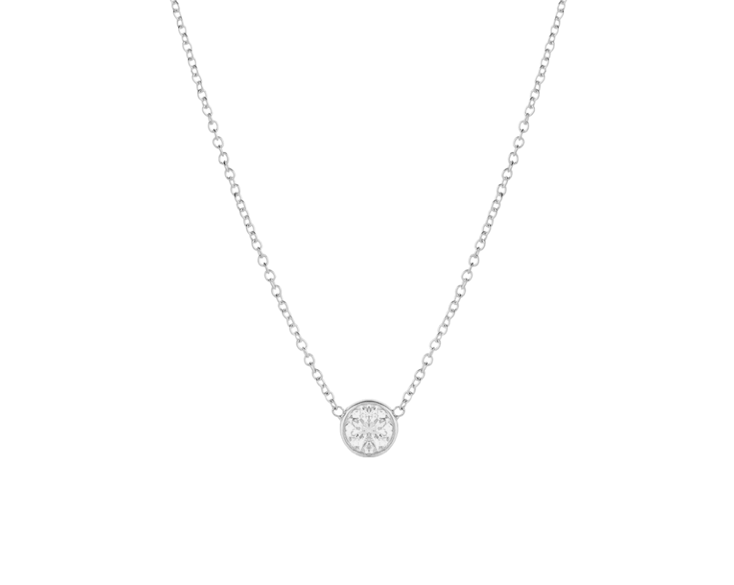 Large Bezel Diamond Necklace