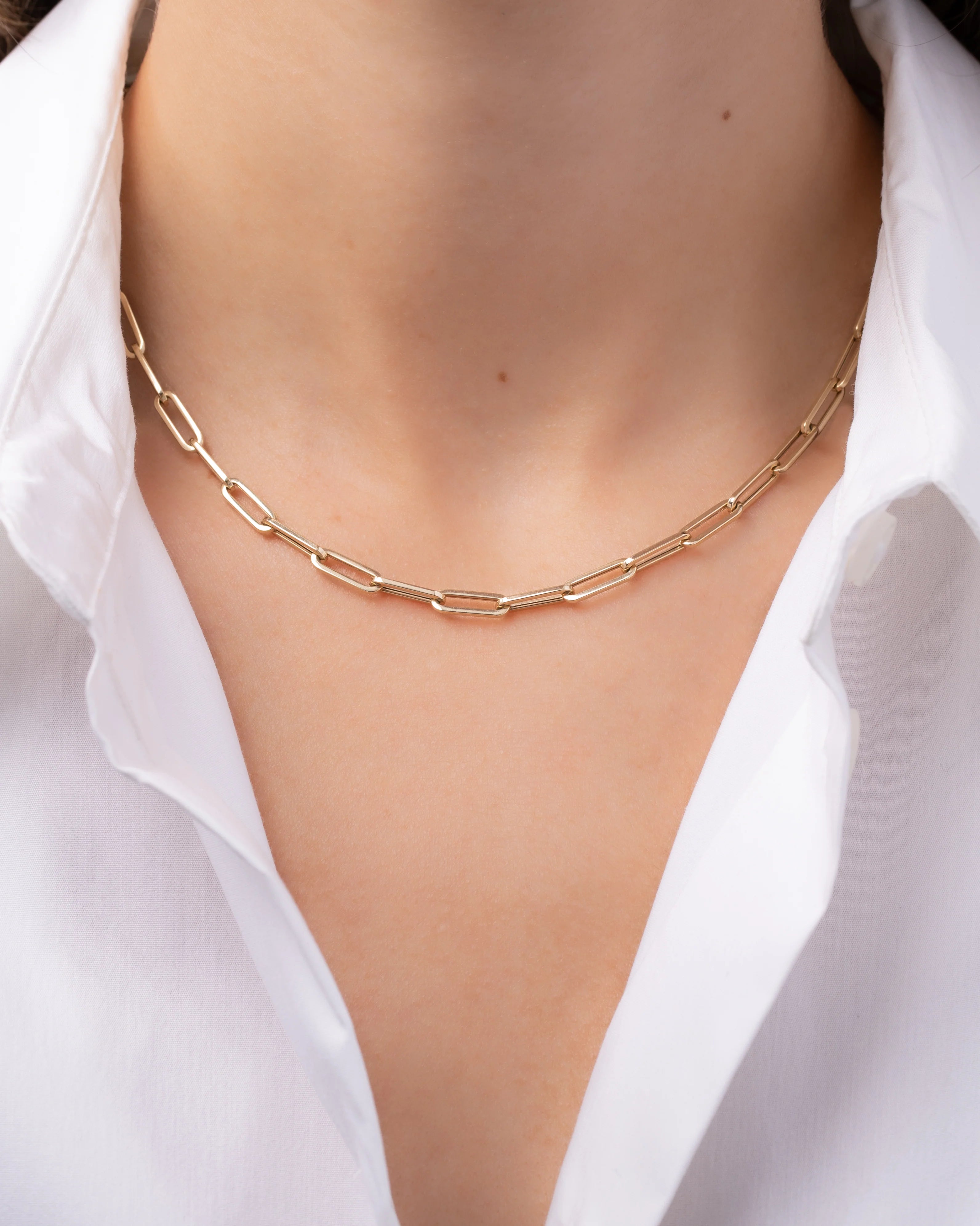 Large Paper Clip Chain Necklace