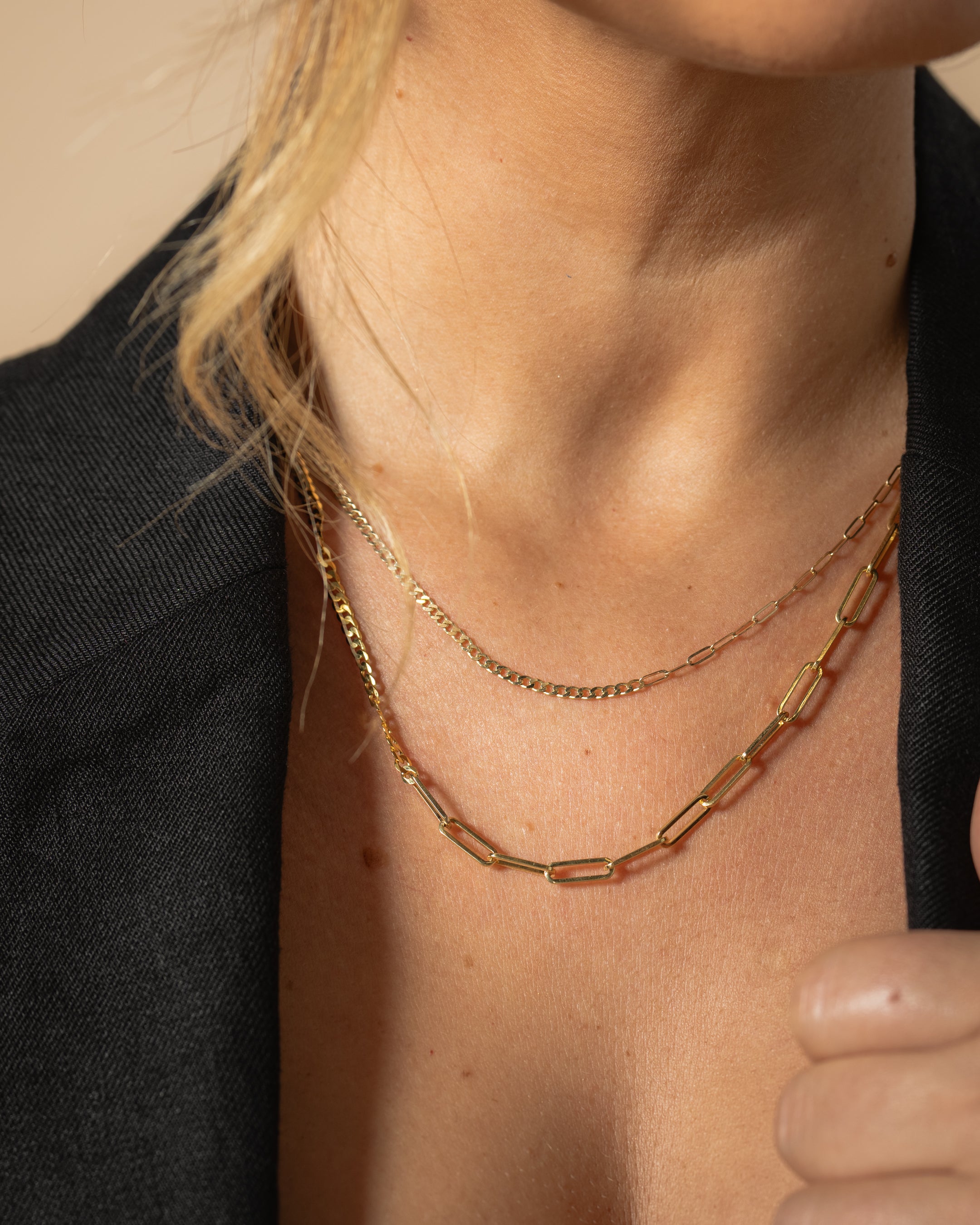 Half/Half Necklace - 14k Yellow Gold