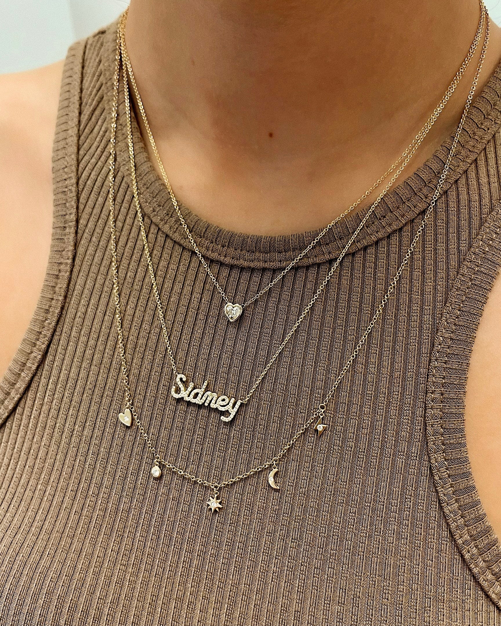 Diamond Script Name Necklace