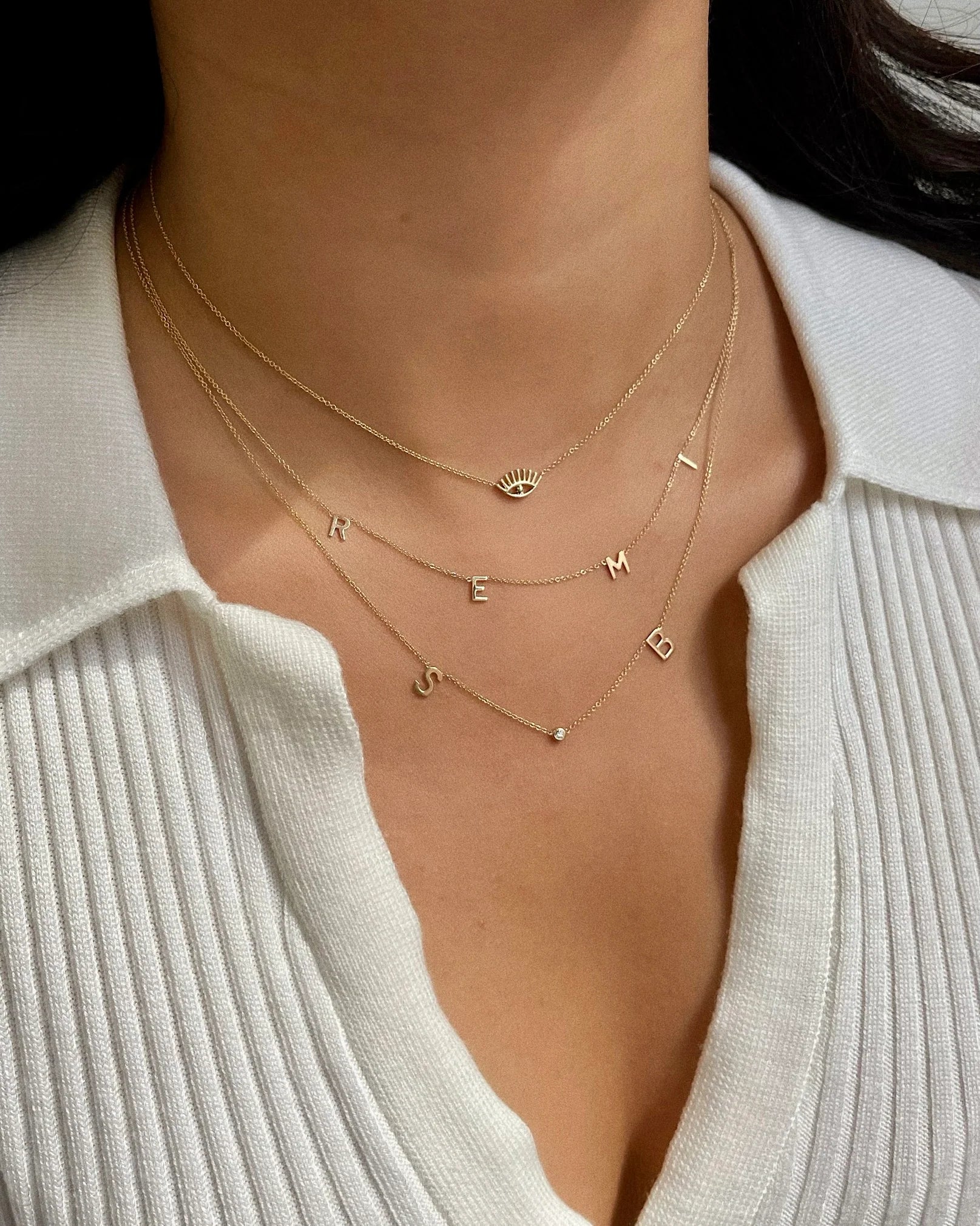 Mini Spaced Initial Necklace