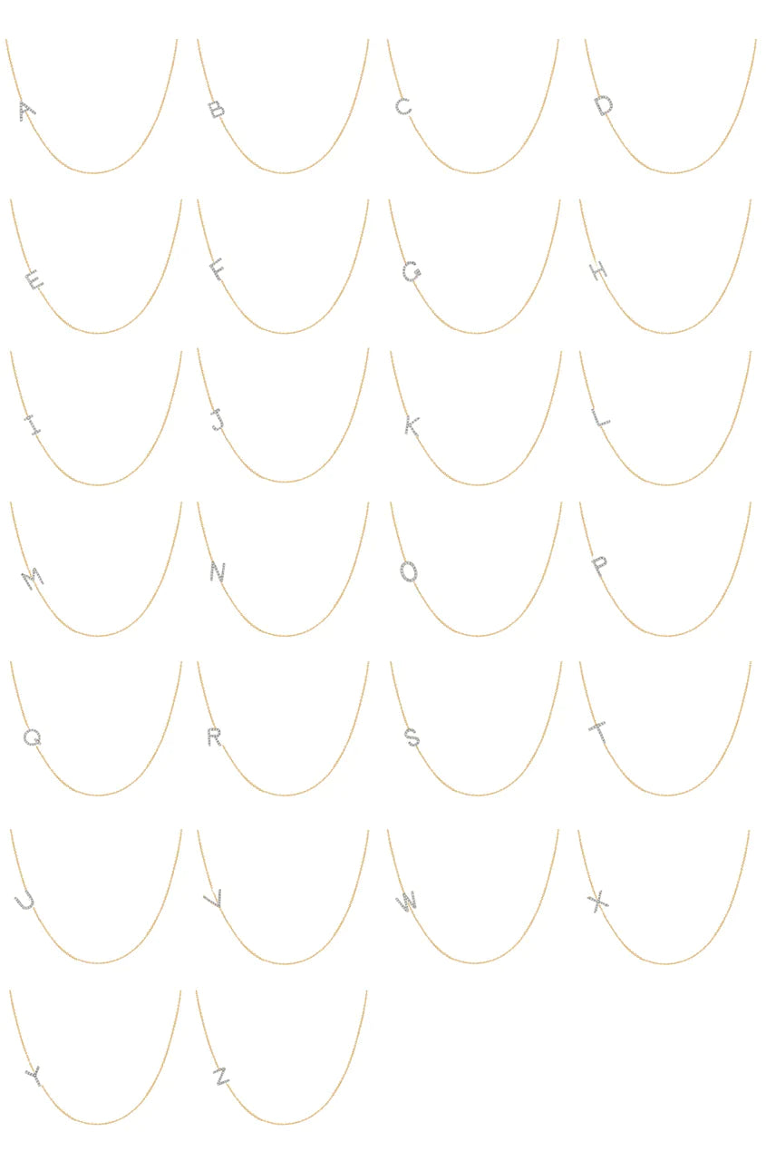Diamond Asymmetrical E Initial Necklace