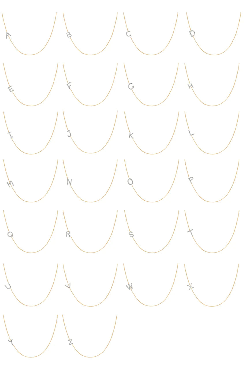 Diamond Asymmetrical J Initial Necklace