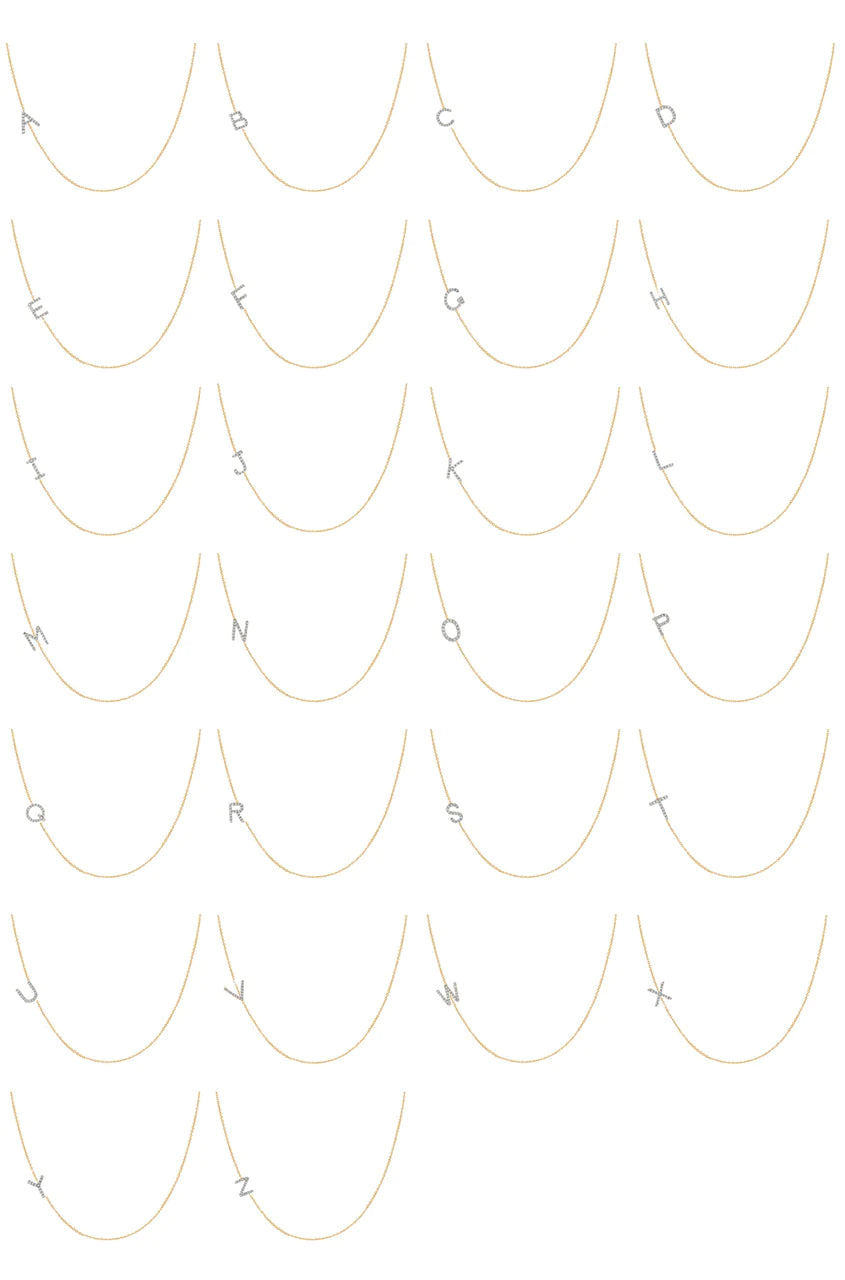 Diamond Asymmetrical Initial Necklace