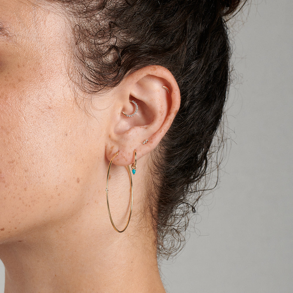 Large Petite Diamond Hoops