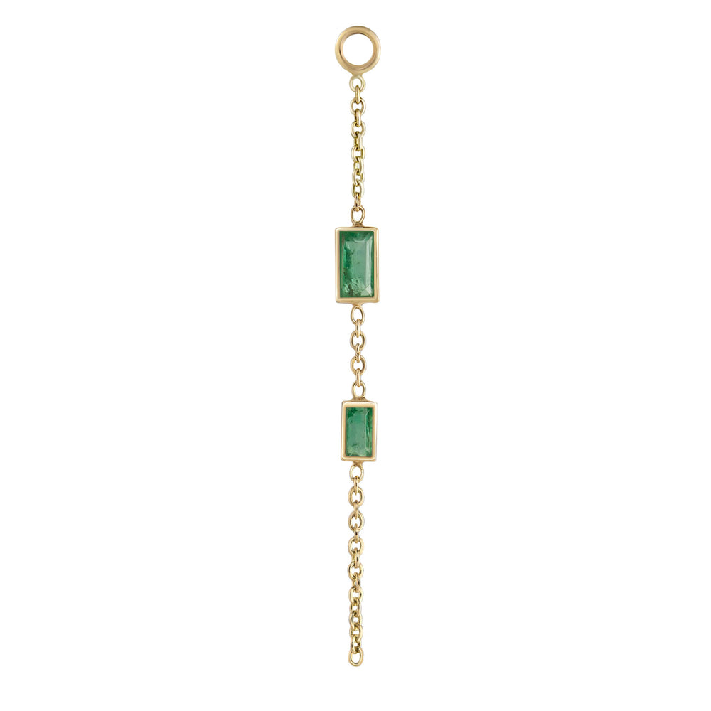 Double Baguette Gemstone Chain Plaque