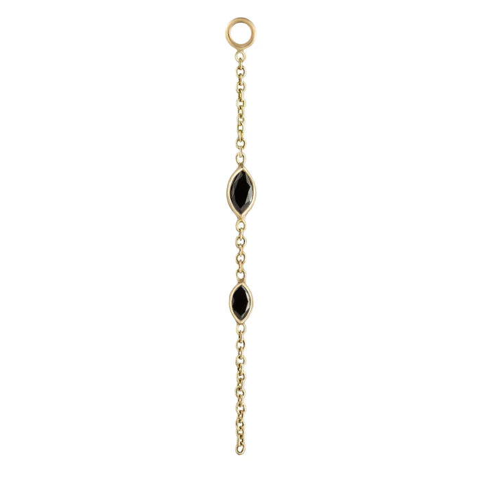 Double Marquise Gemstone Chain Plaque