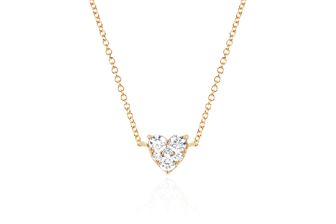 Full Cut Diamond Heart Choker Necklace