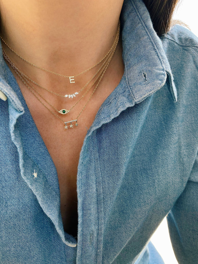 Diamond A Initial Necklace