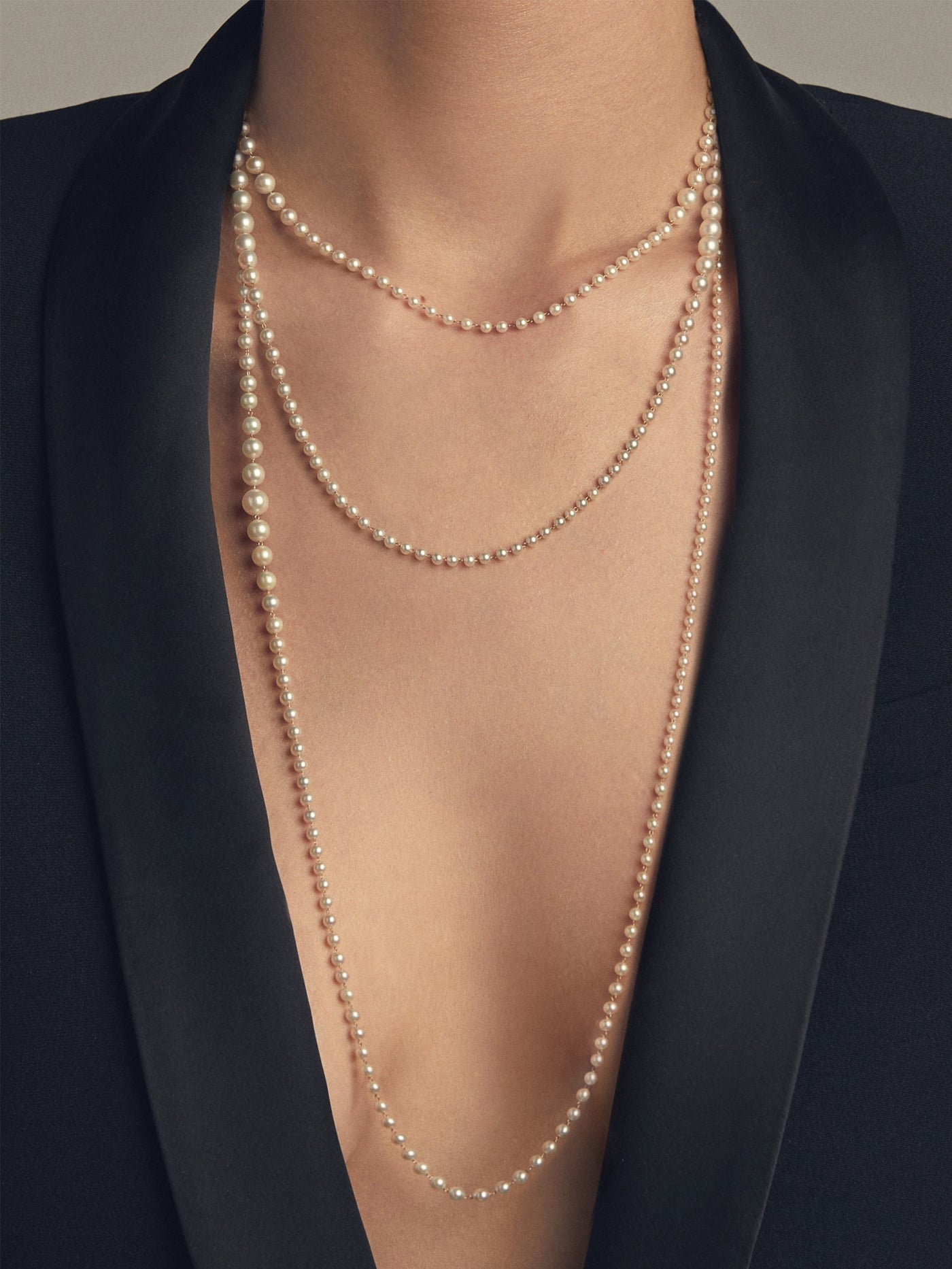 Dual Cascading Pearl Necklace