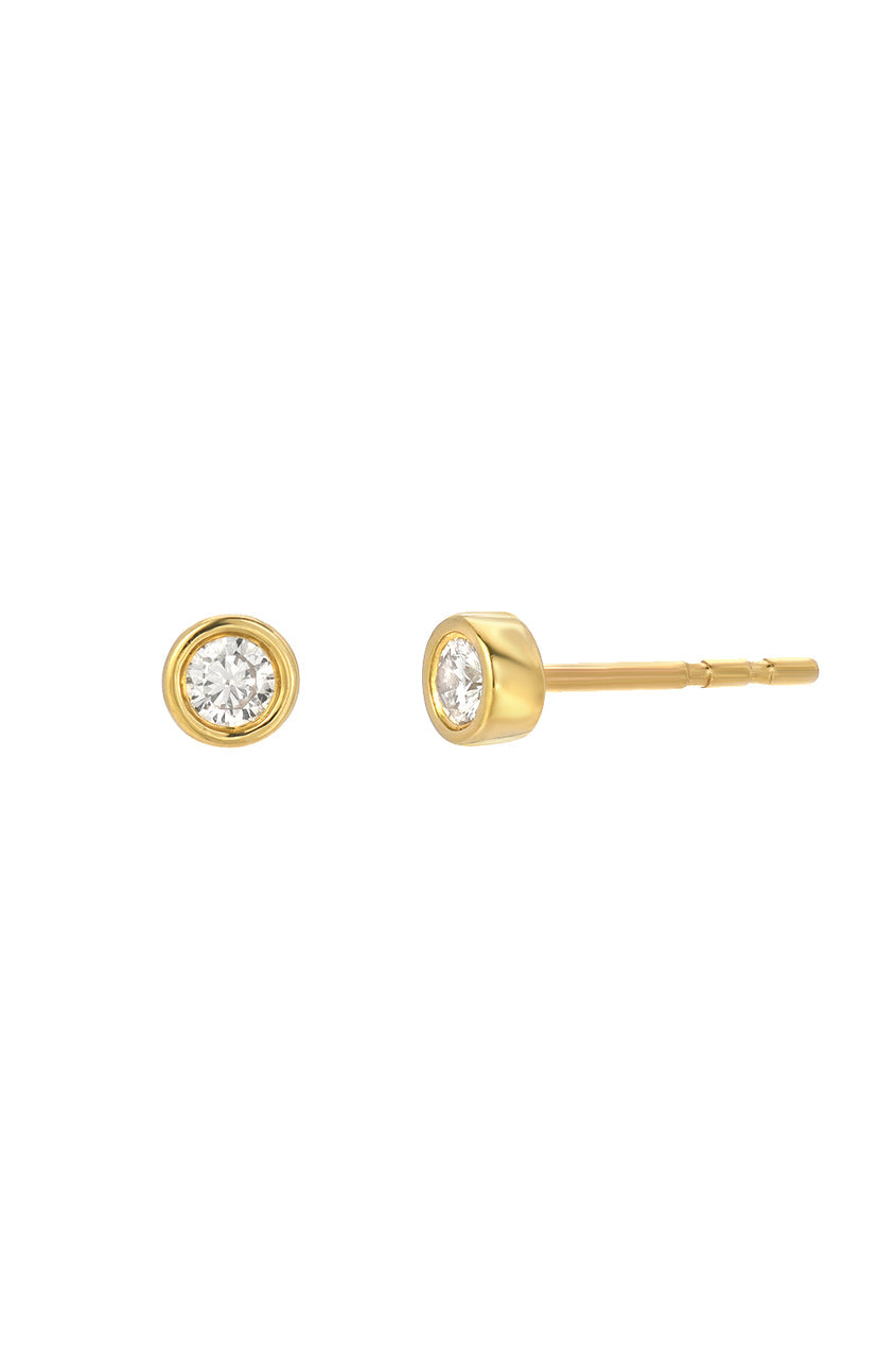 Bezel Diamond Stud Earrings
