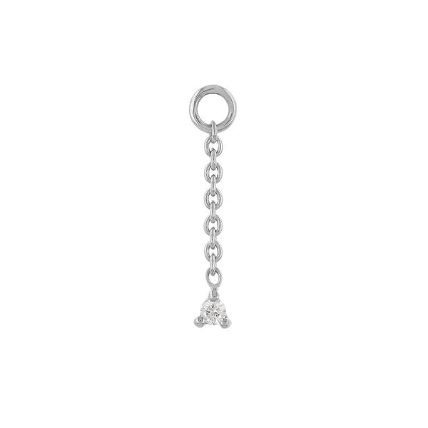 Petite Gemstone Chain Plaque - 9ct White Gold & Diamond