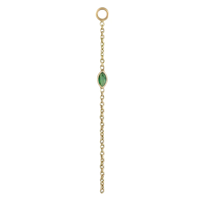 Single Marquise Gemstone Chain Plaque