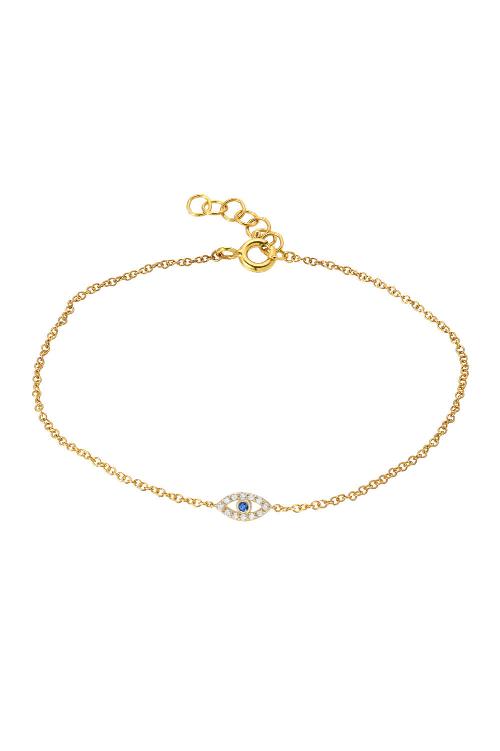 Tiny Evil Eye with Diamonds Bracelet