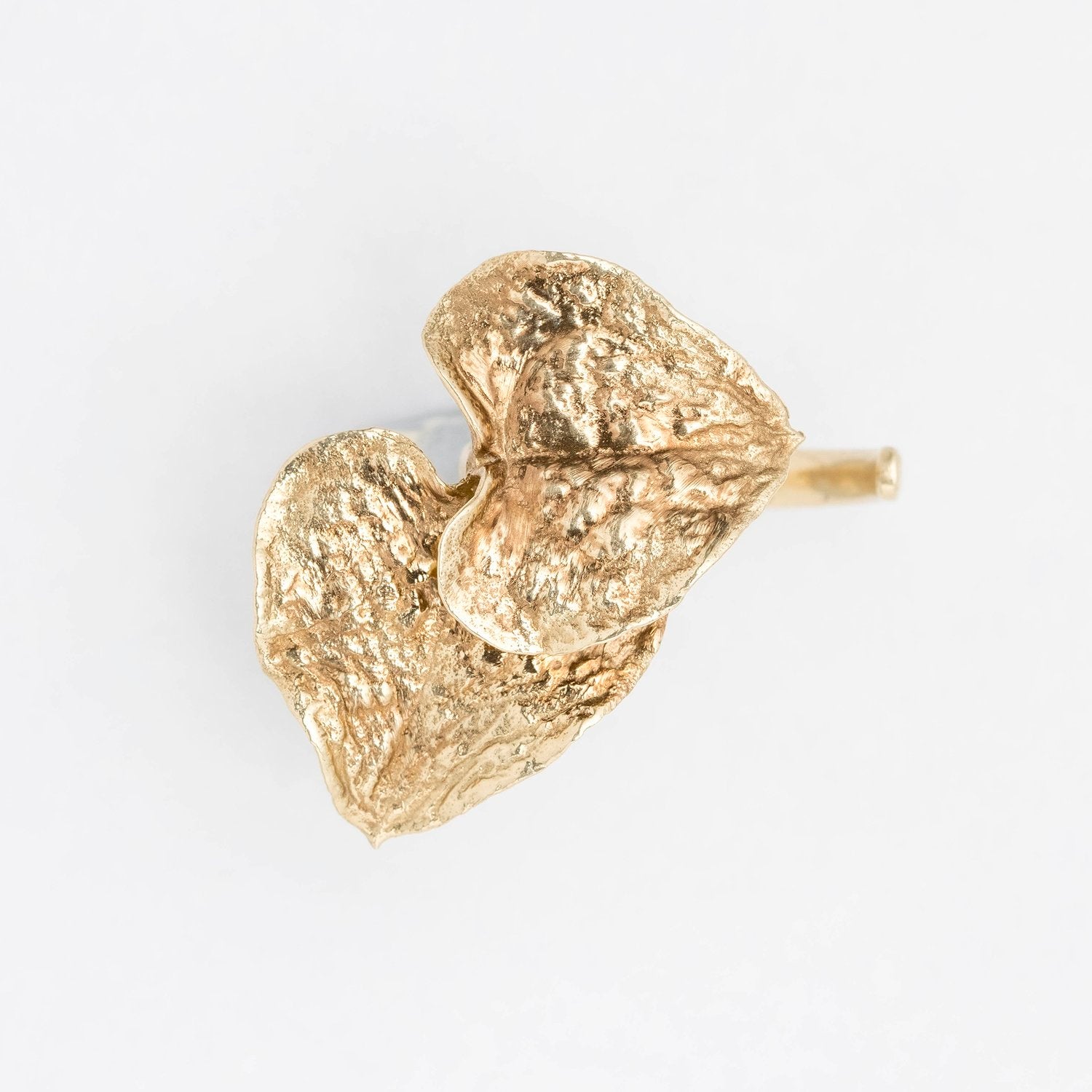 Chain of Hearts Leaf Ring