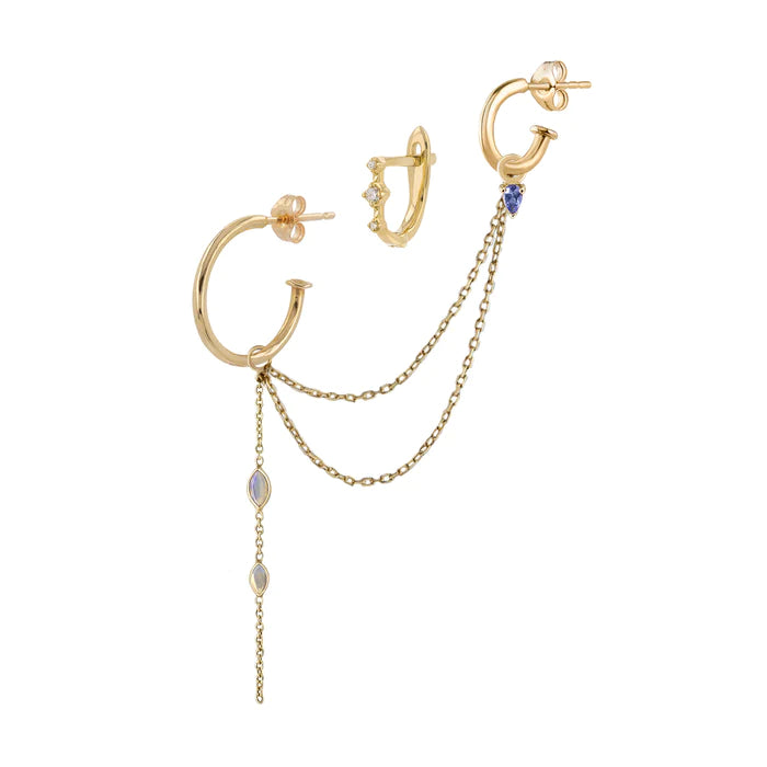 Double Marquise Gemstone Chain Plaque