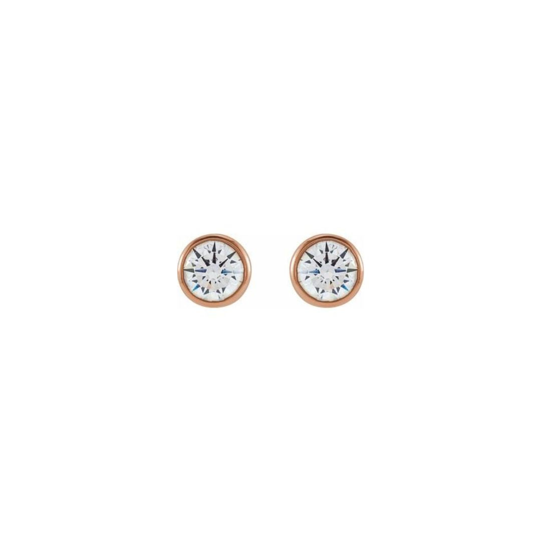 0.5ct Lab-Grown Diamond Round Bezel Studs