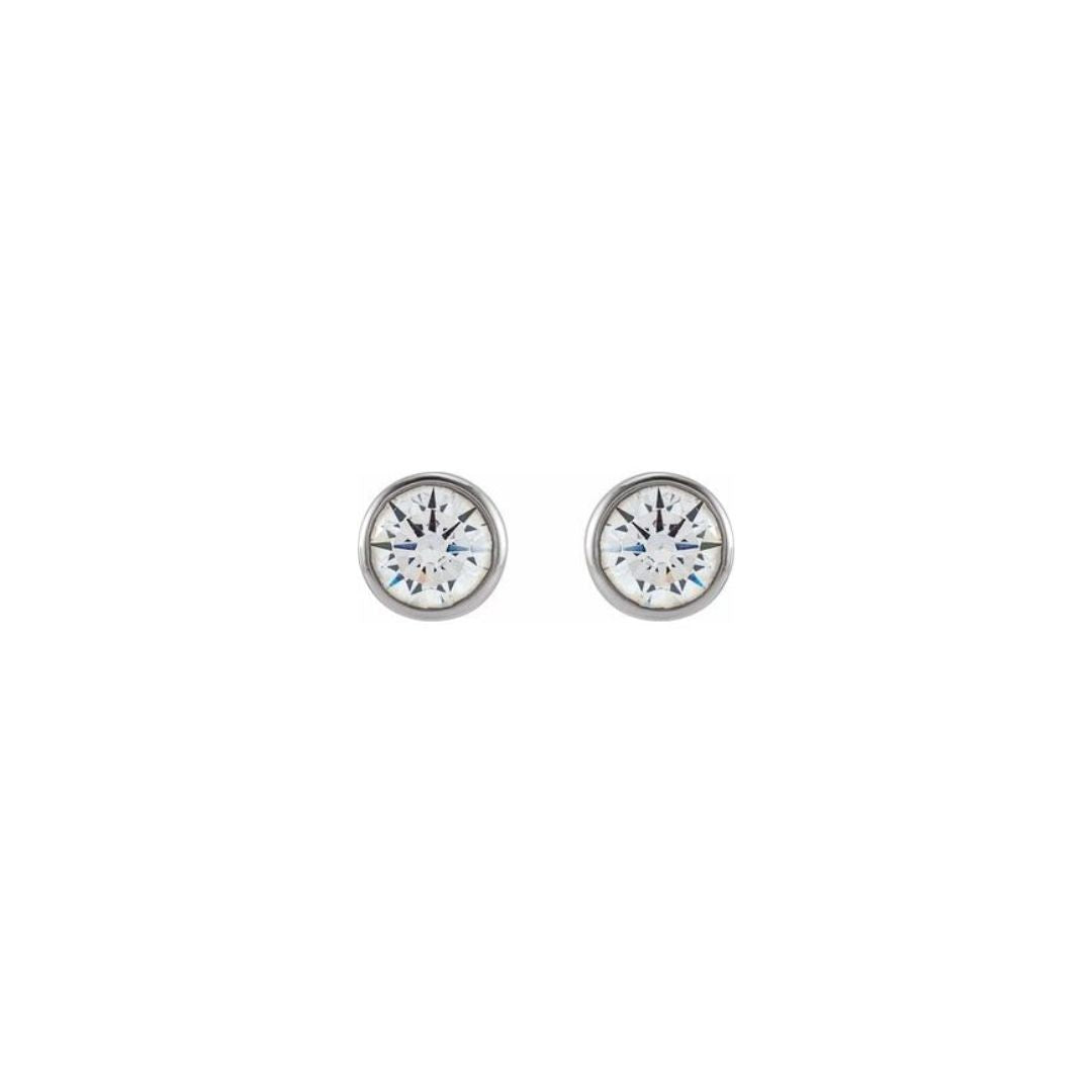 0.5ct Lab-Grown Diamond Round Bezel Studs