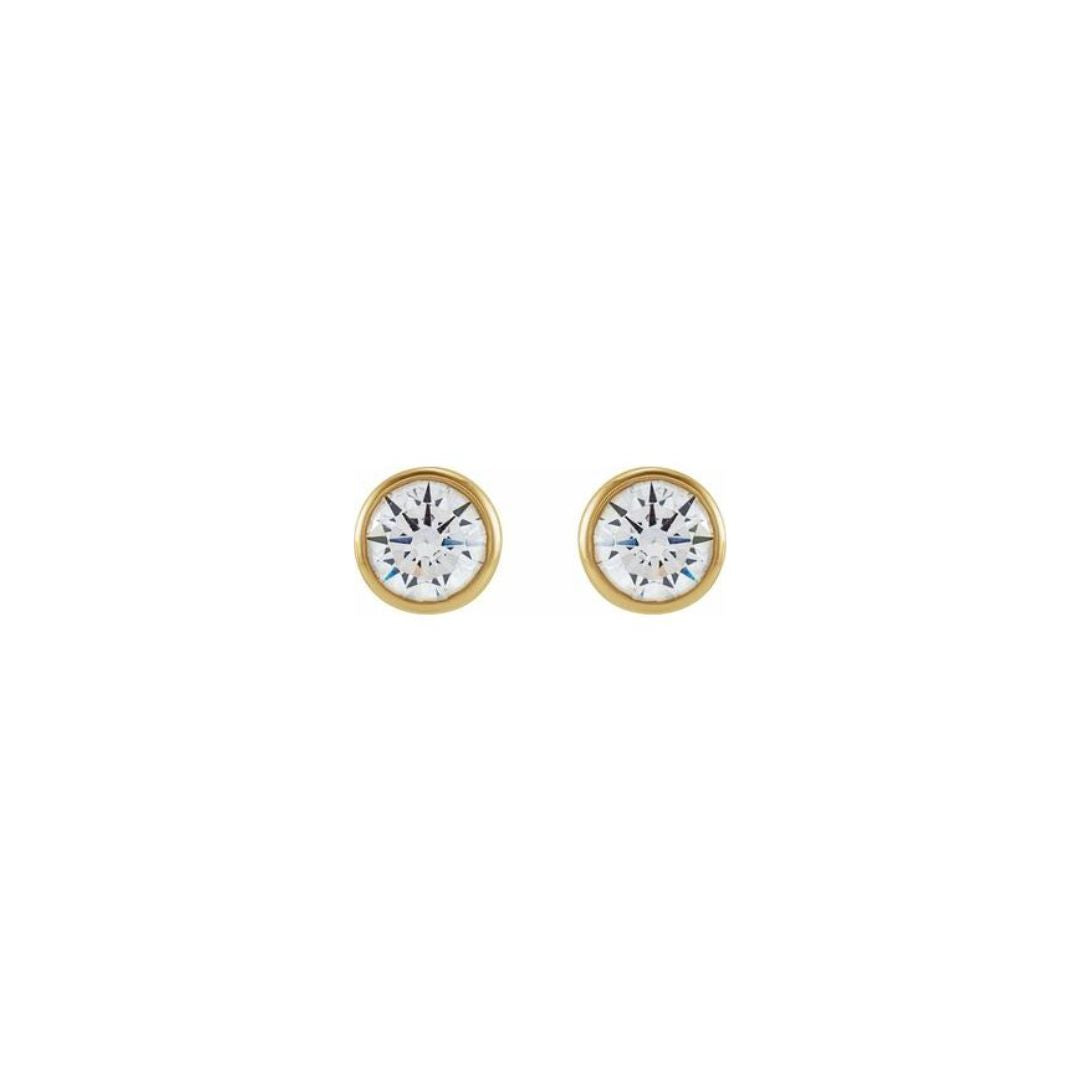 0.5ct Lab-Grown Diamond Round Bezel Studs