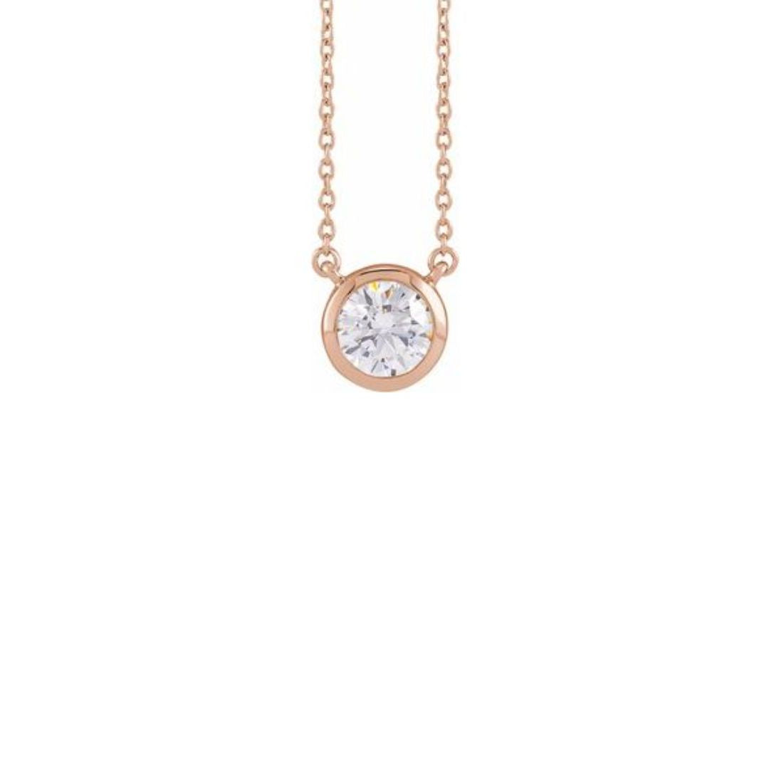 1ct Lab-Grown Diamond Bezel Set Necklace
