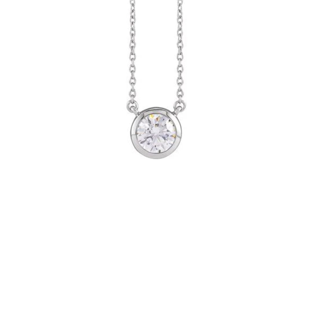 1ct Lab-Grown Diamond Bezel Set Necklace