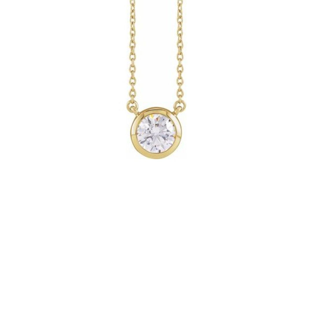 1ct Lab-Grown Diamond Bezel Set Necklace