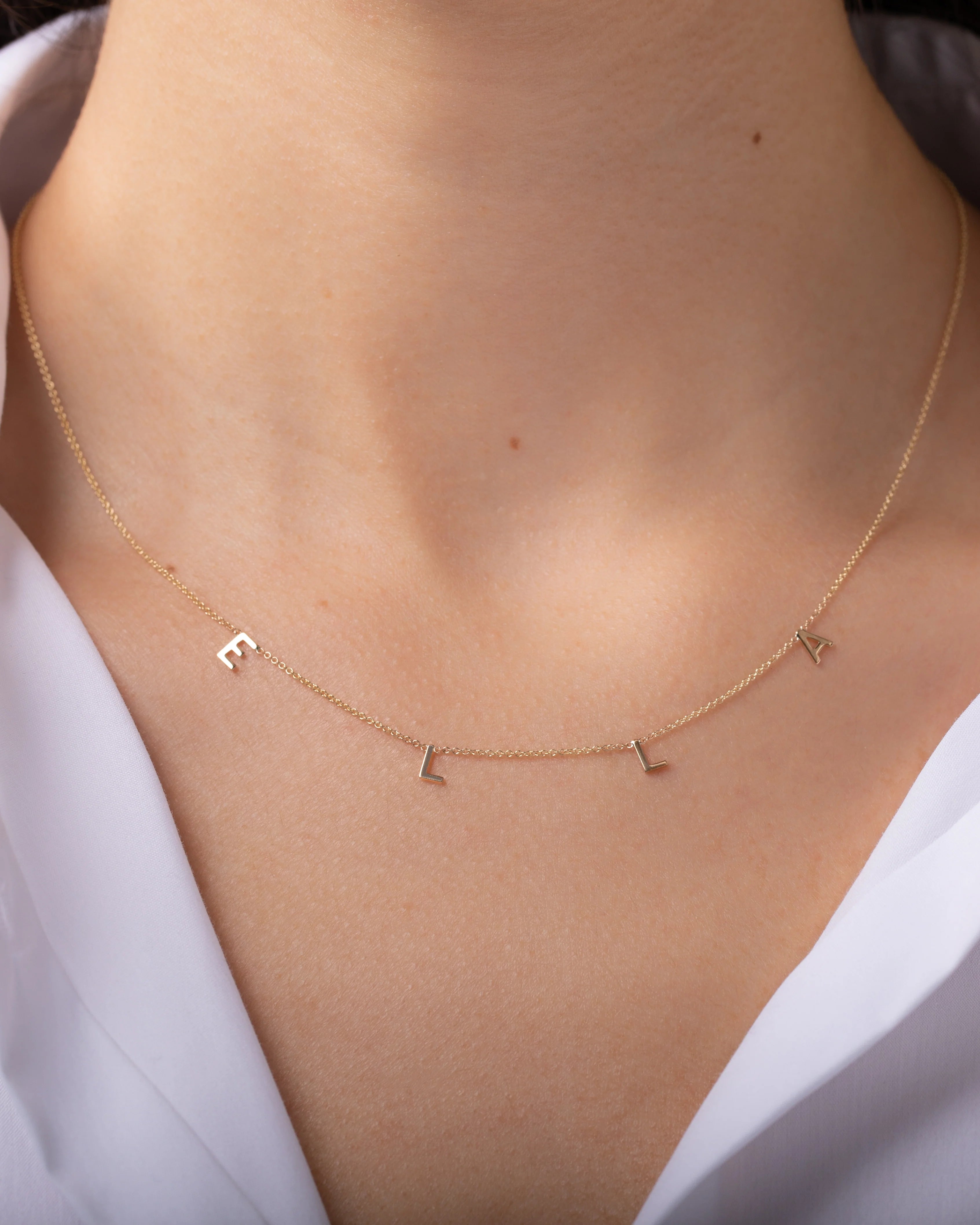 Mini Spaced Initial Necklace