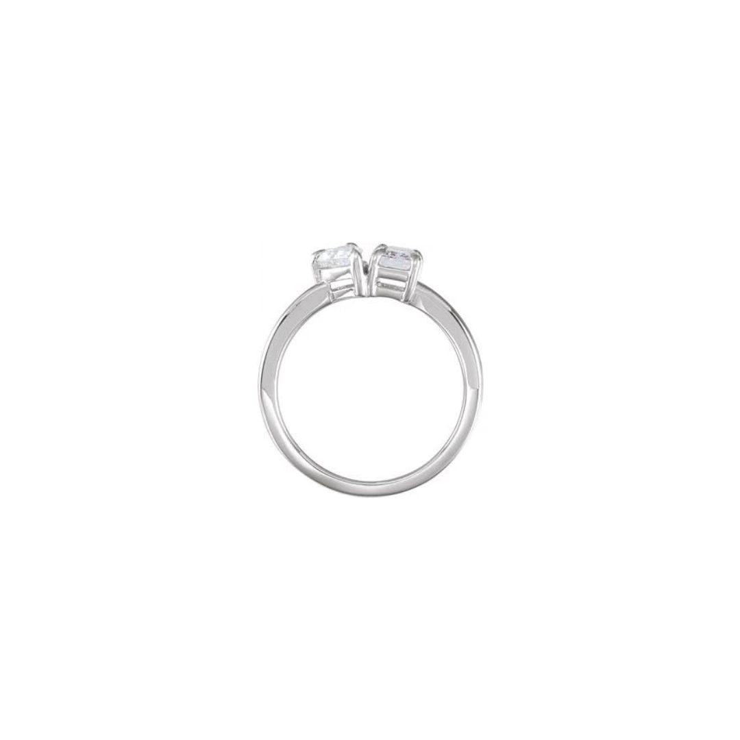 1ct Lab-Grown Diamond Two Stone Mixed Ring