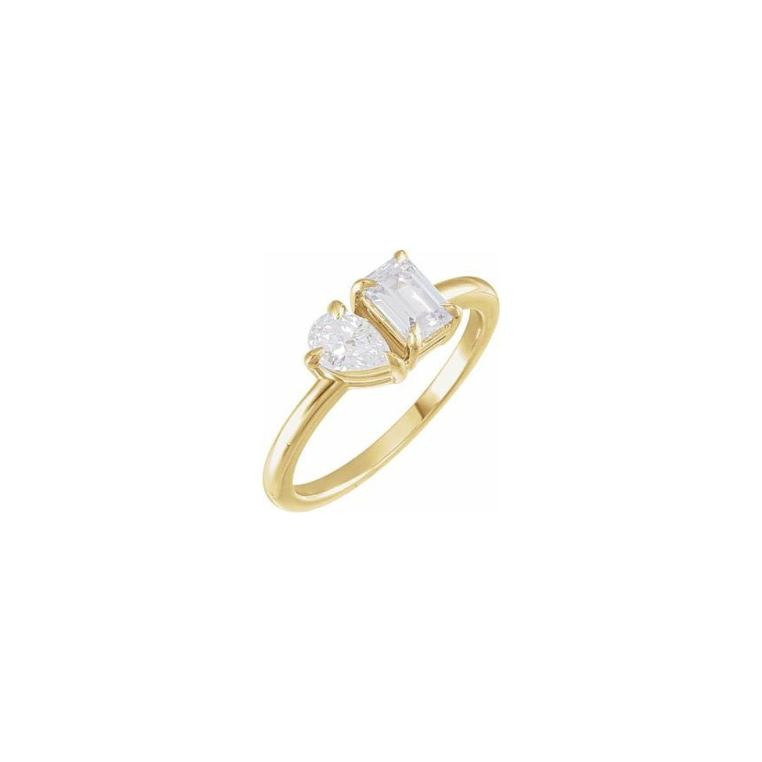 1ct Lab-Grown Diamond Two Stone Mixed Ring
