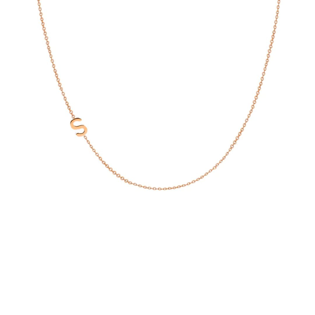 Asymmetrical S Initial Necklace