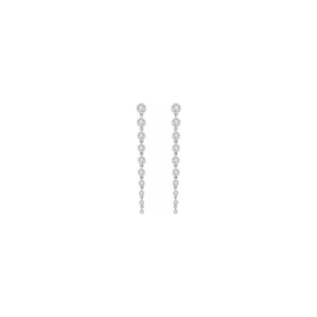 2ct Lab-Grown Diamond Graduated Drop Earrings