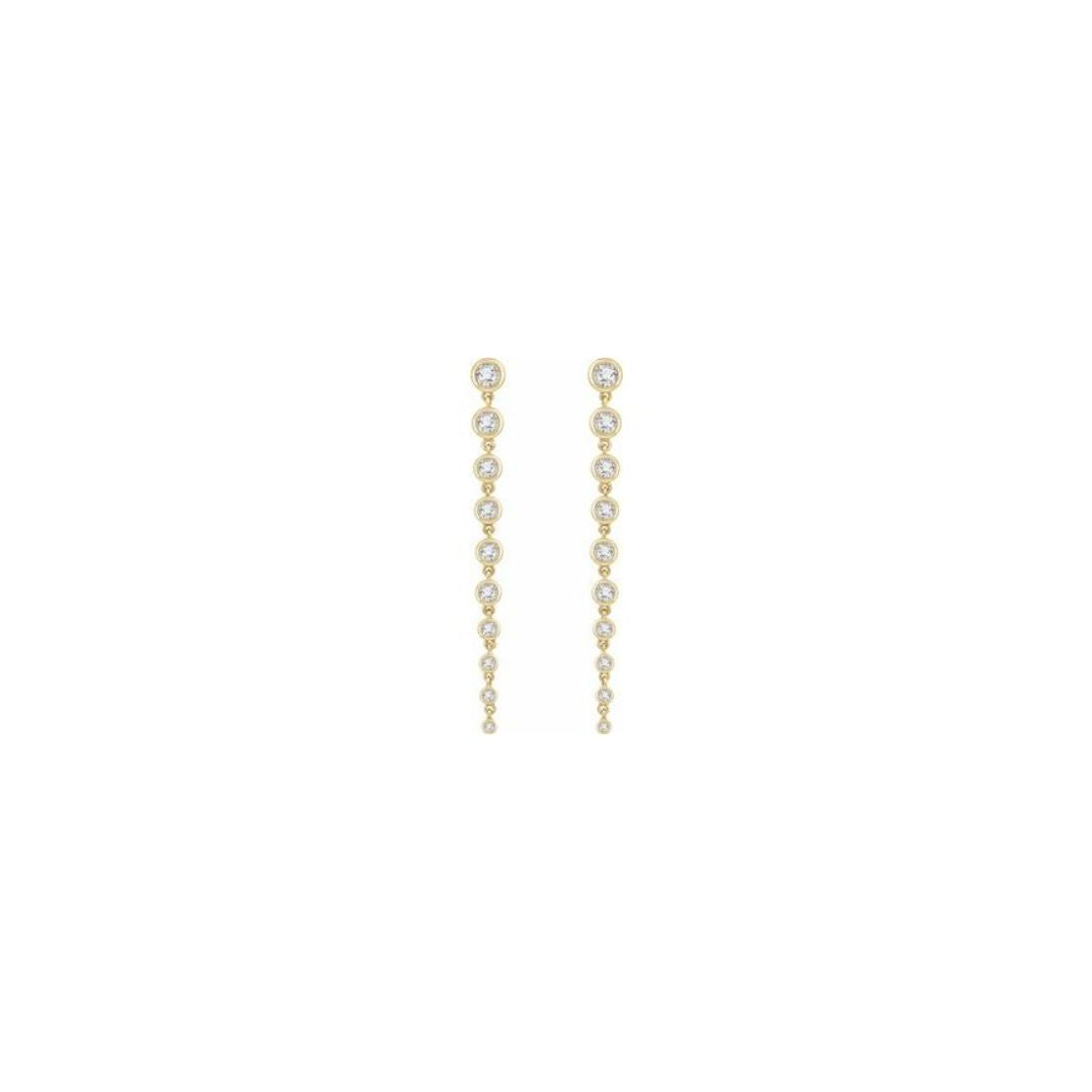 2ct Lab-Grown Diamond Graduated Drop Earrings