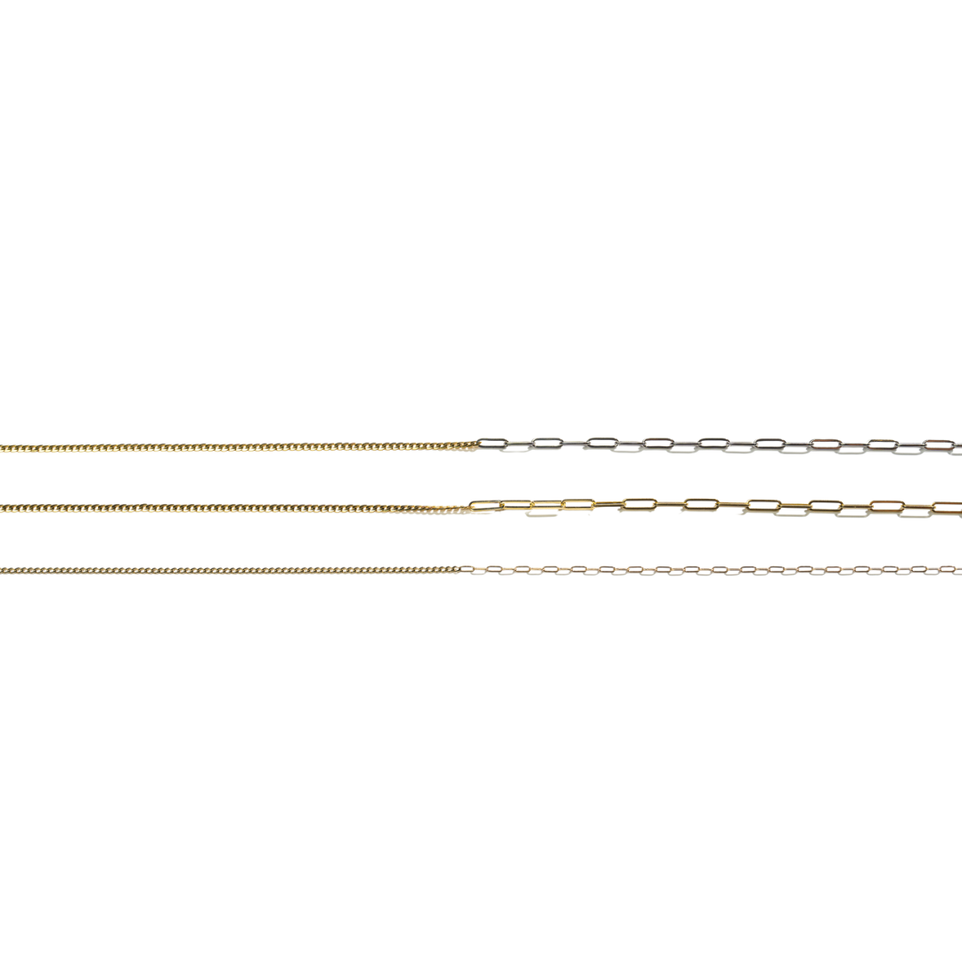 Half/Half Necklace - 14k Yellow Gold