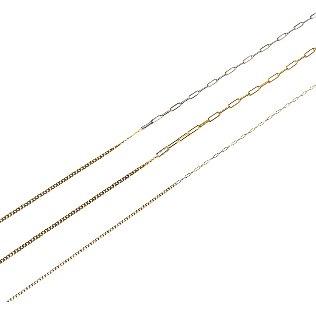 Delicate Half/Half Necklace - 14k Yellow Gold