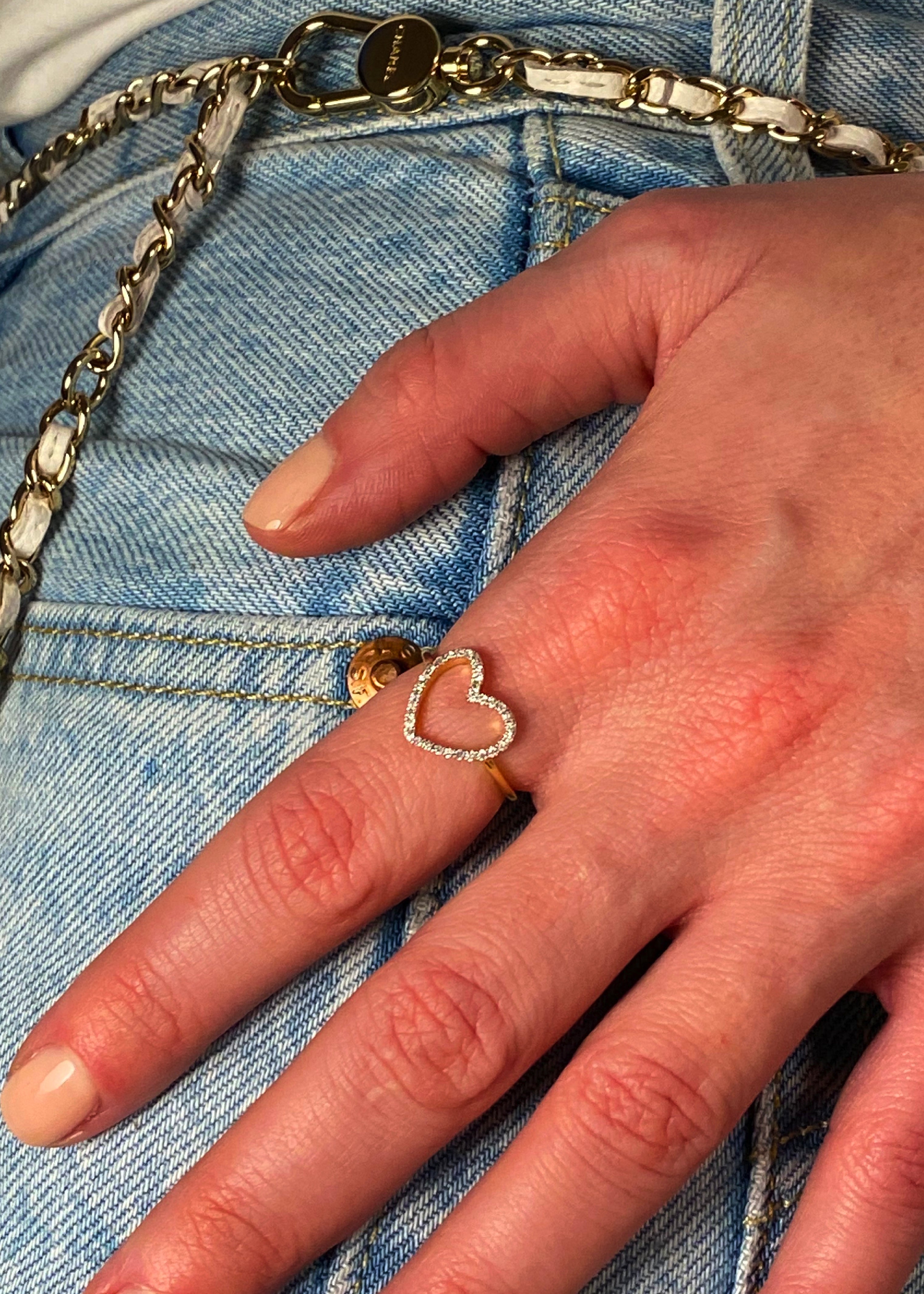 Small Heart Diamond Ring