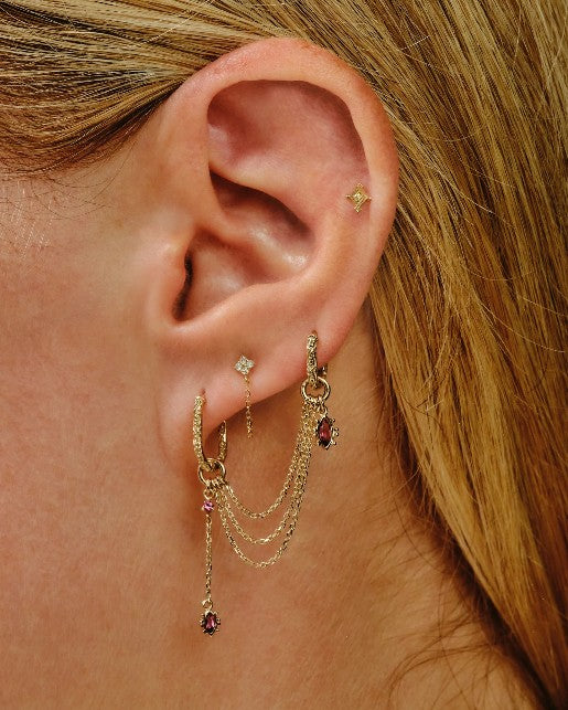 Diamond Dala Loop Chain Stud