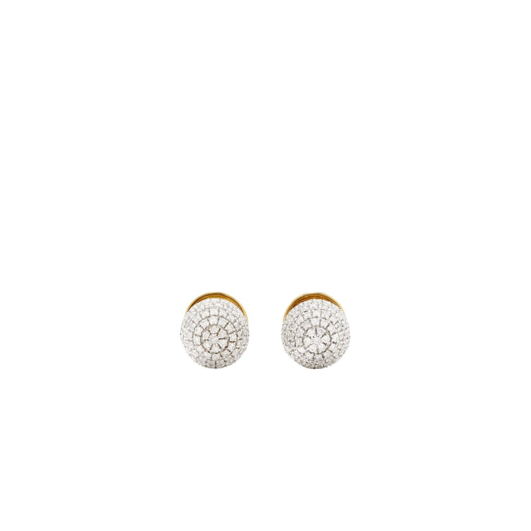 Mini Disco Ball Diamond Stud Earrings