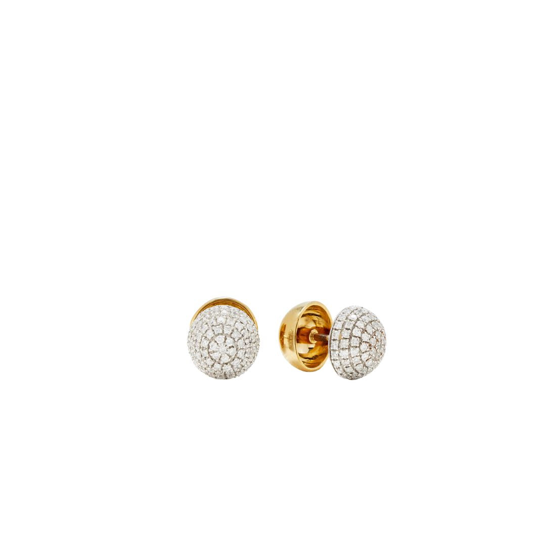 Mini Disco Ball Diamond Stud Earrings