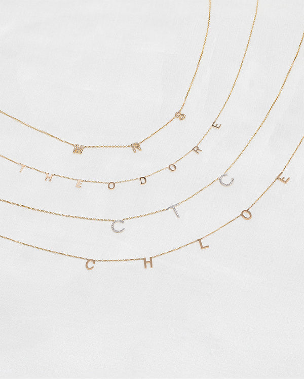 Mini spaced initial necklace Clearance