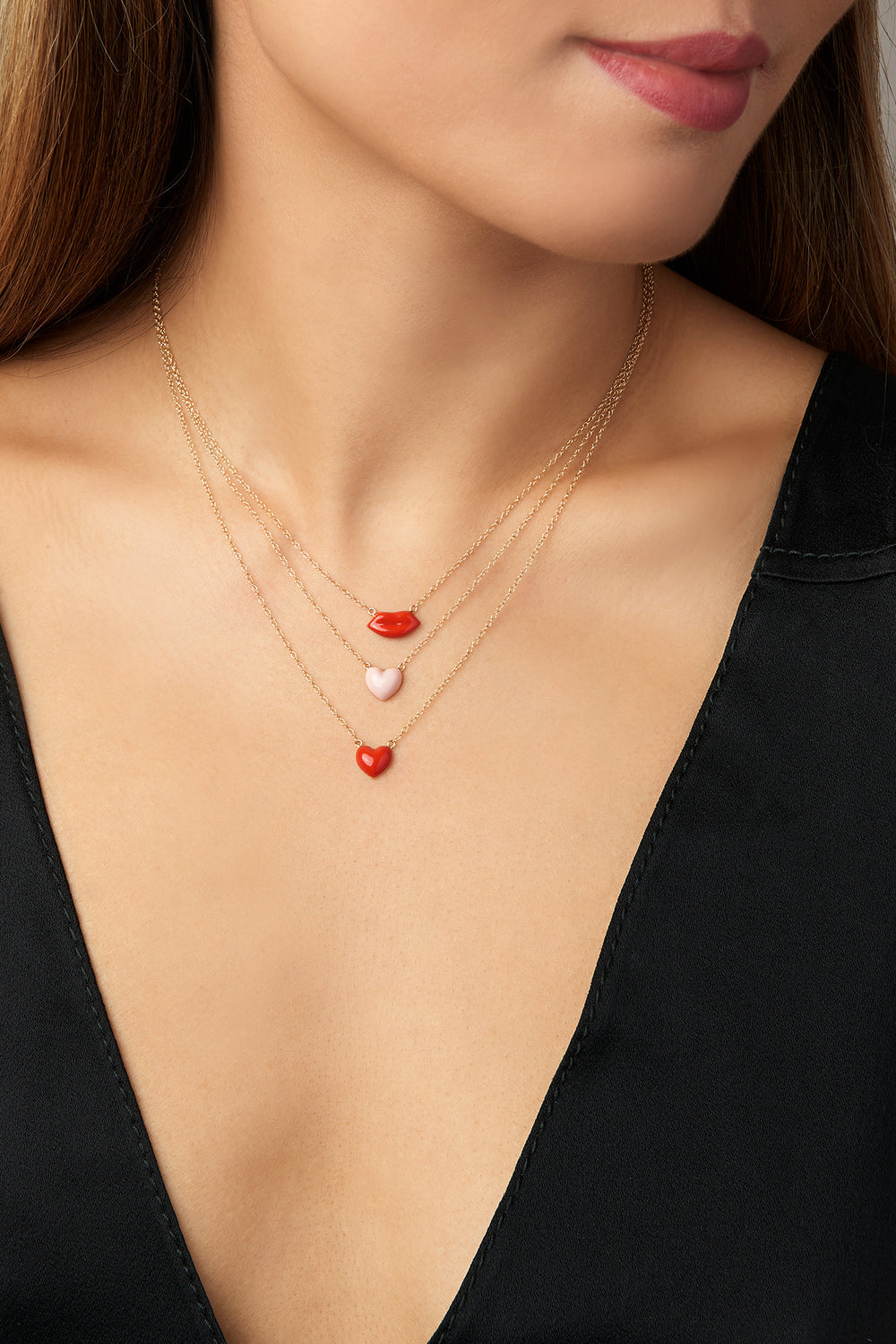 Enamel Heart Necklace