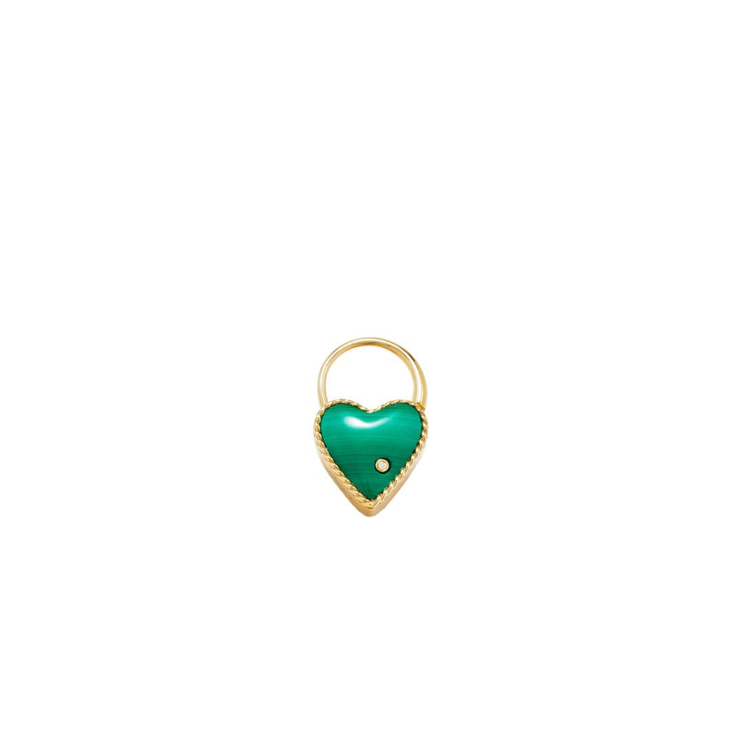 Malachite Heart Single Earring