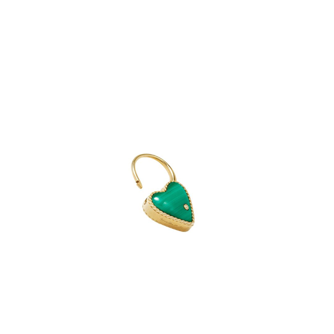 Malachite Heart Single Earring