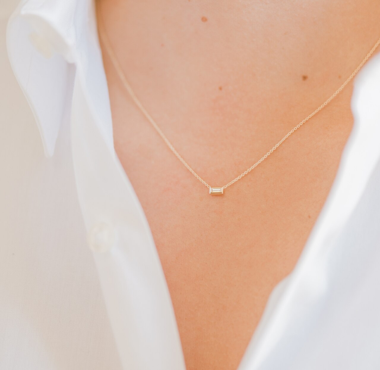 Diamond Baguette Necklace